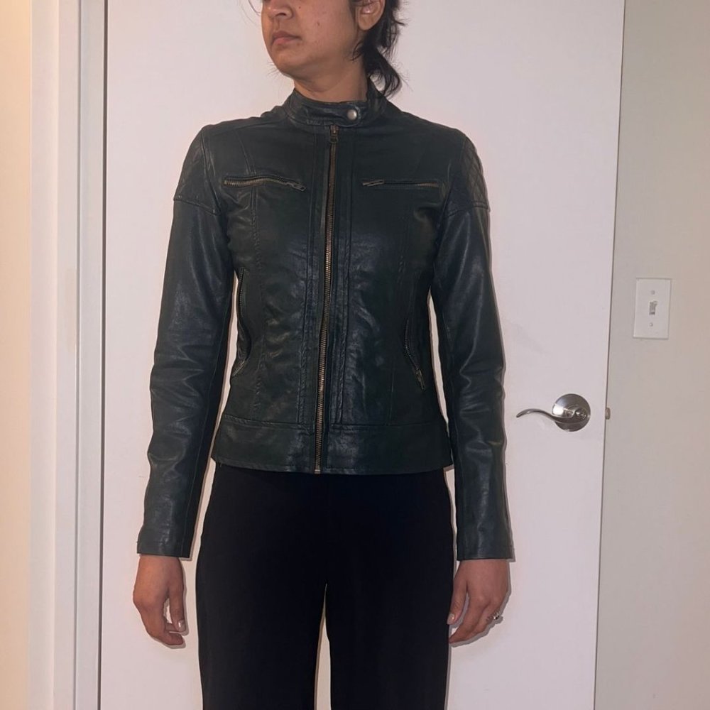 Green leather jacket